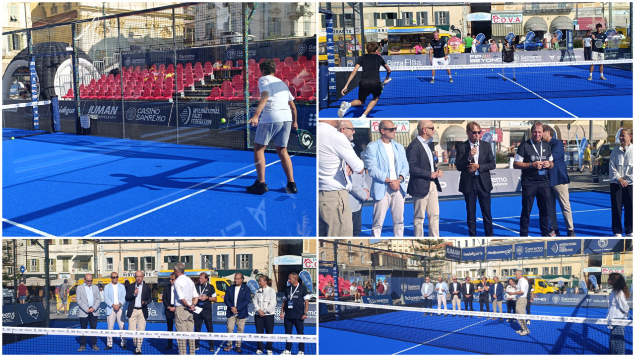Motori accesi per il Sanremo Padel Esperience in Piazza Colombo