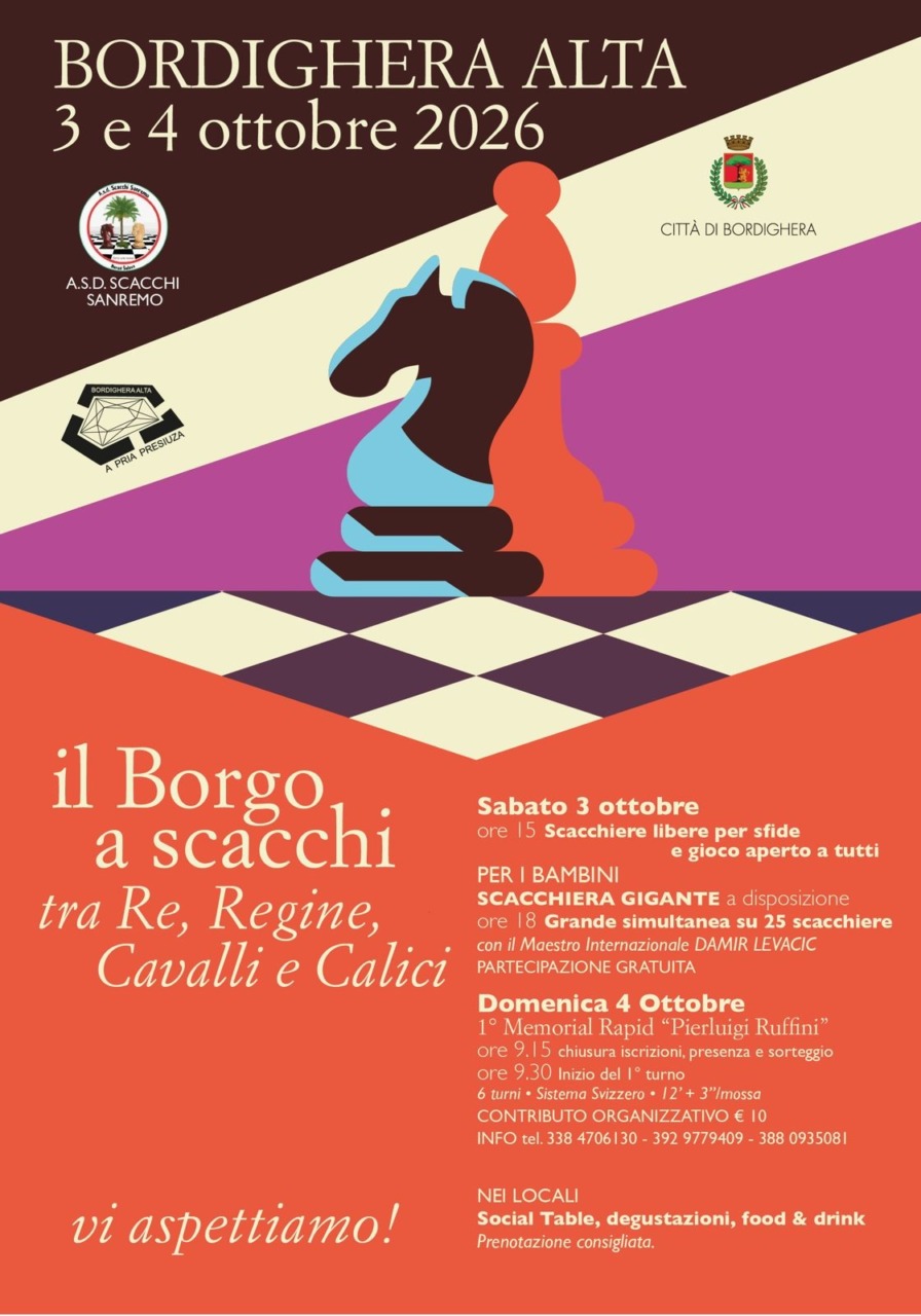 Bordighera Alta, il Borgo a Scacchi – Tra Re, Regine, Cavalli e Calici