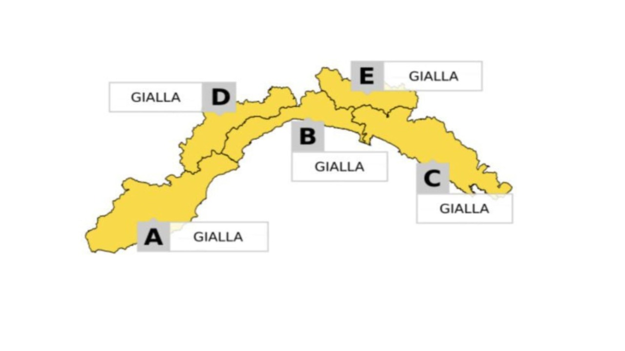 Allerta gialla per temporali su tutta la Liguria