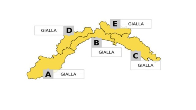 Allerta gialla per temporali su tutta la Liguria