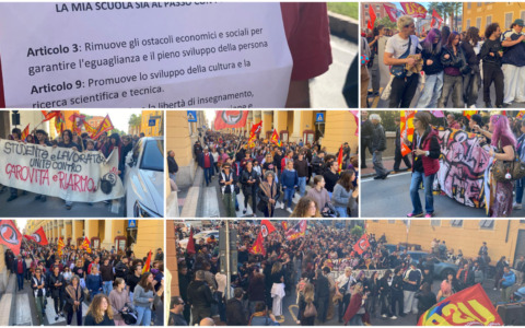 Oltre 500 tra studenti e lavoratori in piazza a Imperia  contro il riarmo e per la scuola sicura