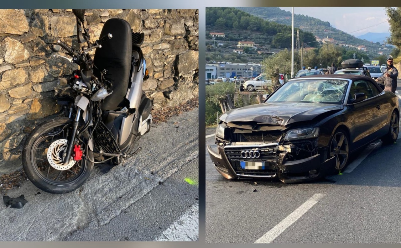 Schianto frontale tra auto e scooter, grave 50enne