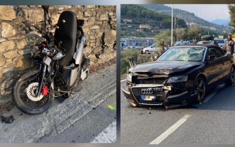 Schianto frontale tra auto e scooter, grave 50enne